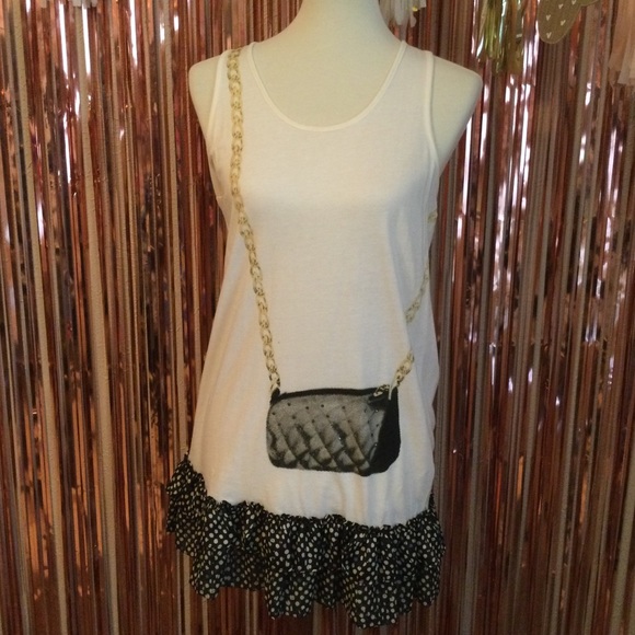 Forever 21 Purse Rhinestone Dress with Ruffle Trim - Picture 1 of 3